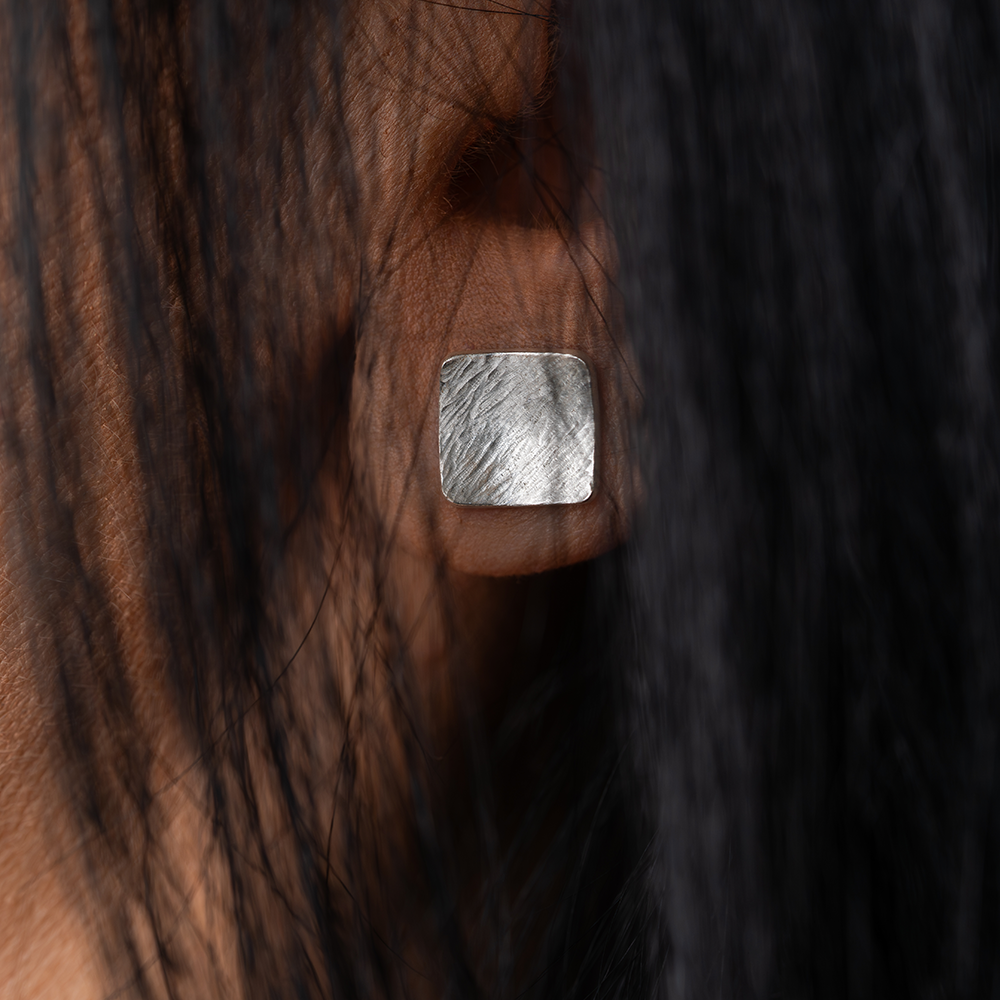 Cercei Amber studs argint